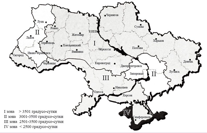 Температурные зоны Украины