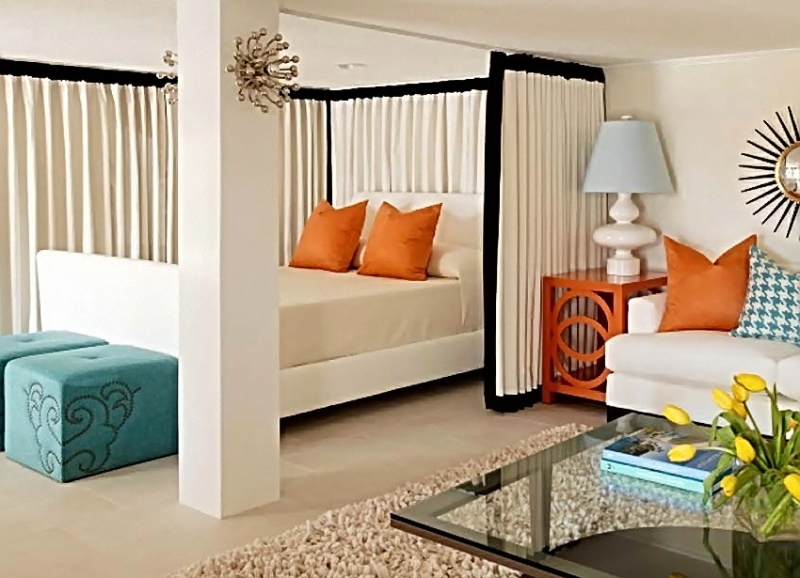 
Дизайн спальни-гостиной с перегородкой: варианты, советы	